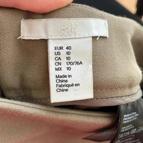 H&M Olive Green A-Line Skirt with Gold Buttons, Skirt for Work, Size 10 - Picture 15 of 16